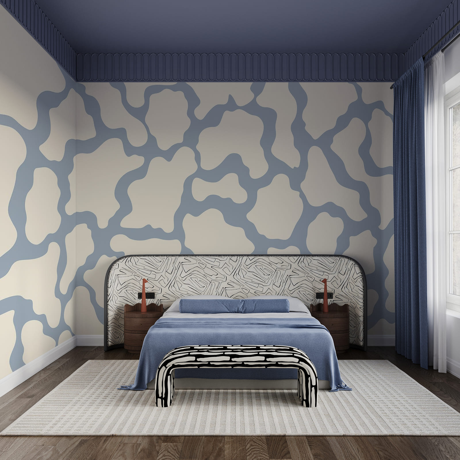 Blue and white pattern
