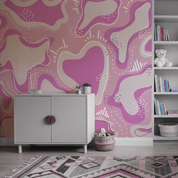 Pink and white shapes