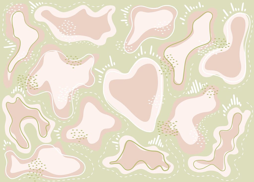 Pink and white shapes