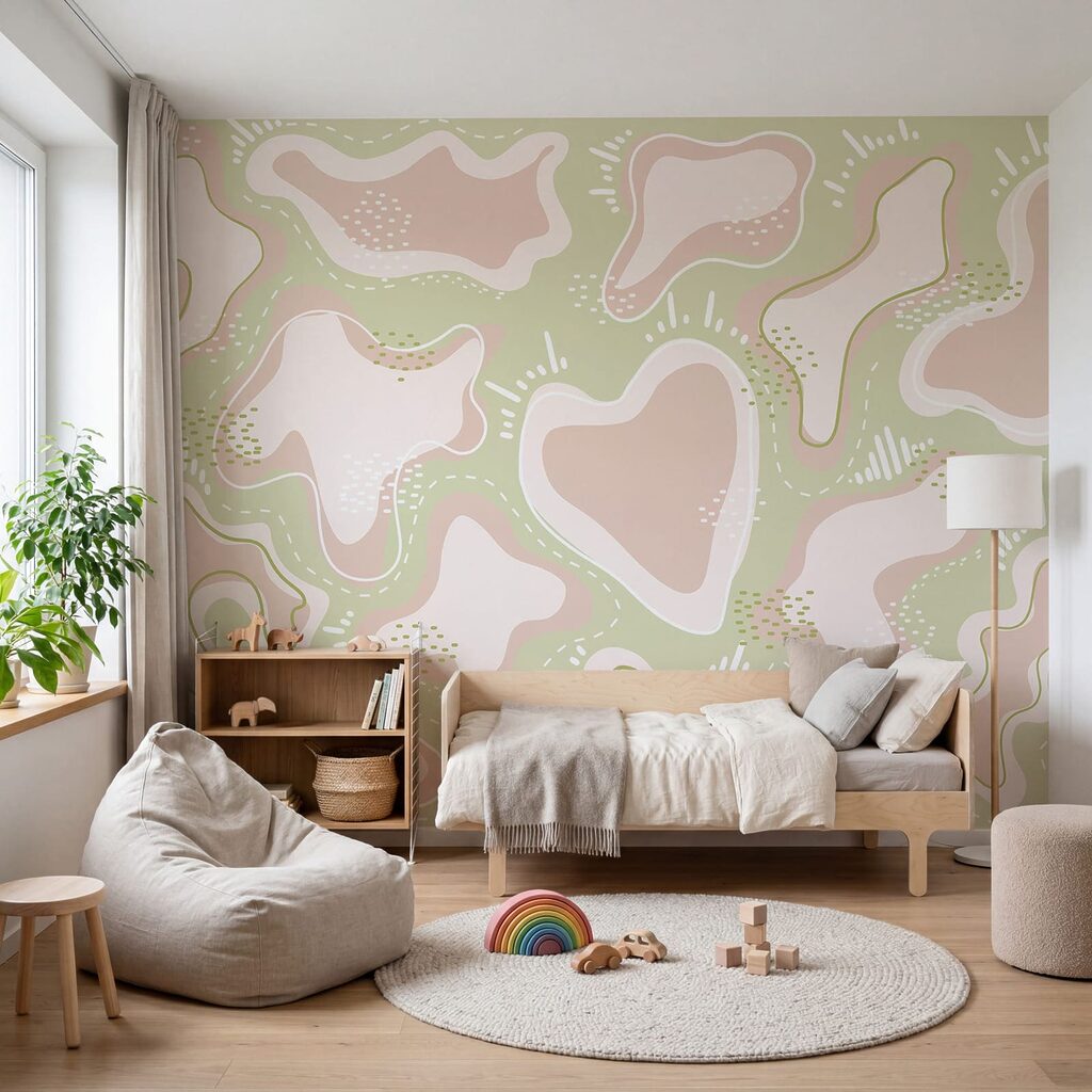 Pink and white shapes