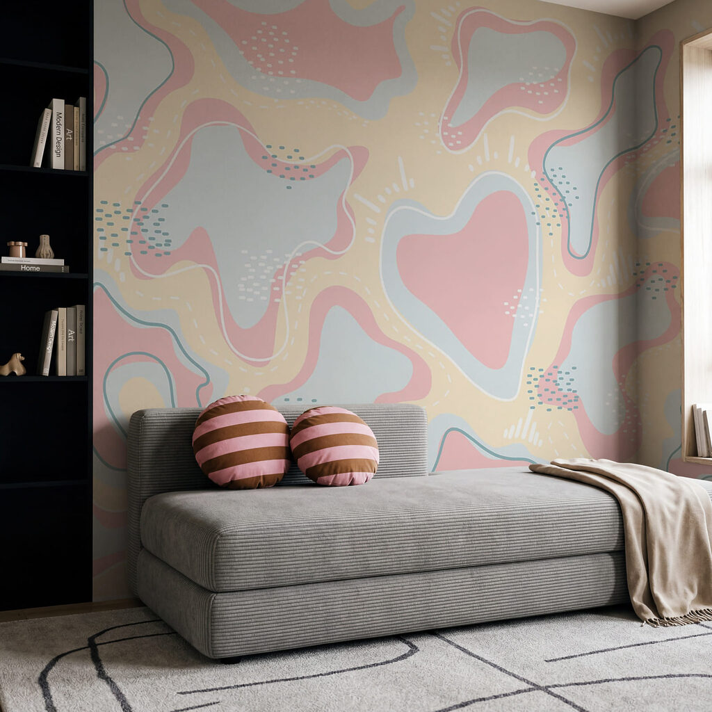 Pink and blue shapes