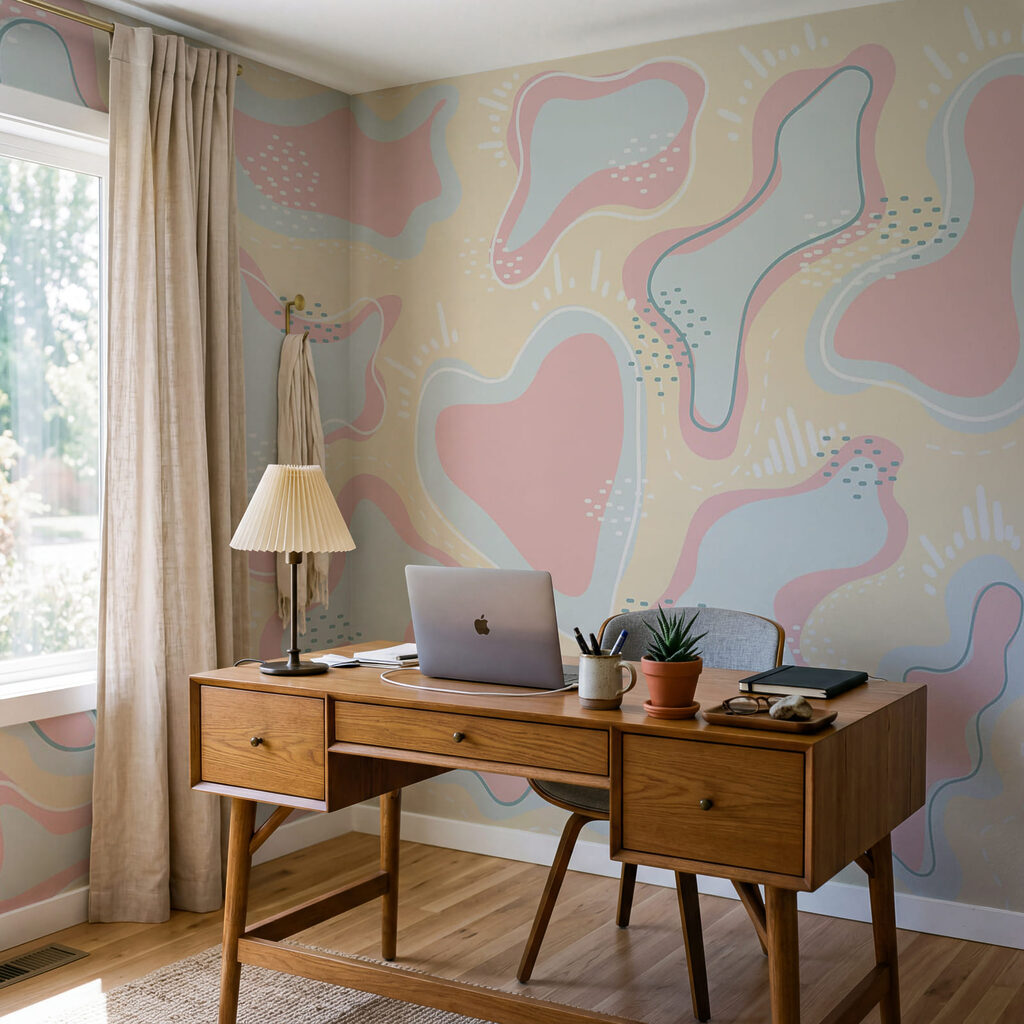 Pink and blue shapes