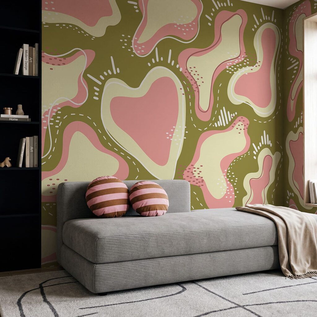 Pink and white shapes