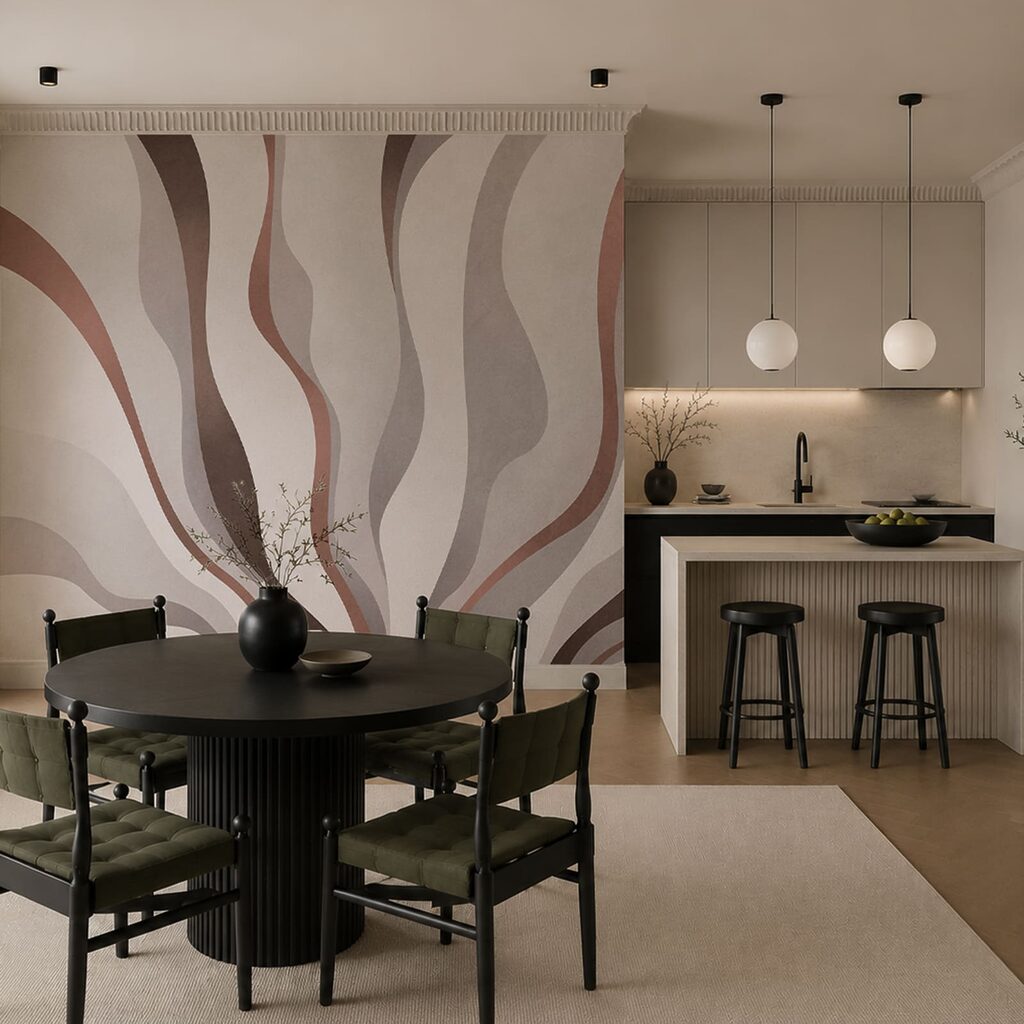 White and brown wavy pattern
