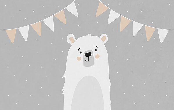 White bear with a grey background White bear with a grey background