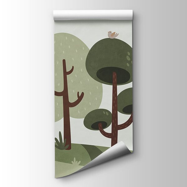 Cartoon of trees and grass