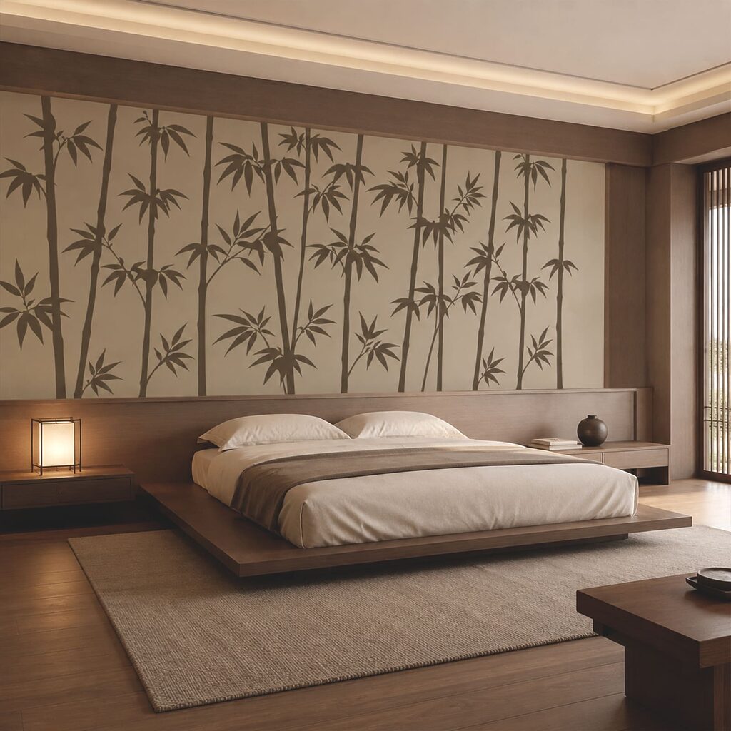 Bamboo silhouettes against a neutral backdrop Bamboo silhouettes against a neutral backdrop