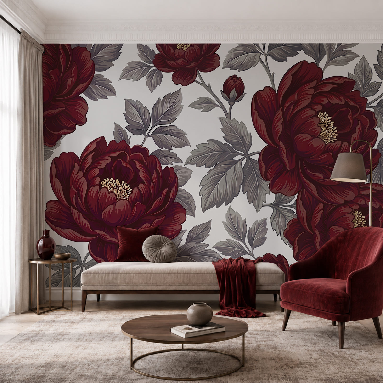 - Elegant floral design in rich colors