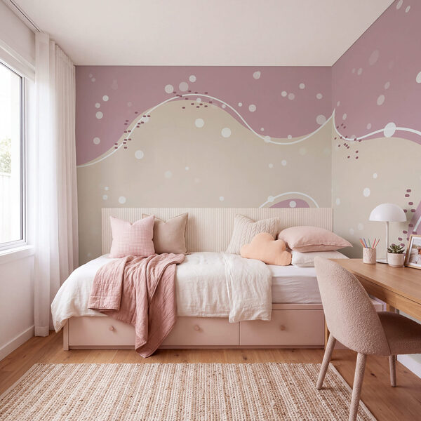 White and pink background Wall mural White and pink background