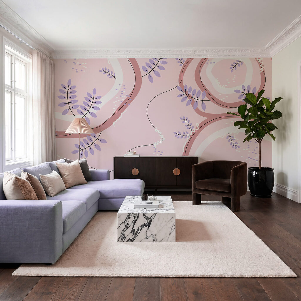 Pink and purple pattern with leaves Pink and purple pattern with leaves