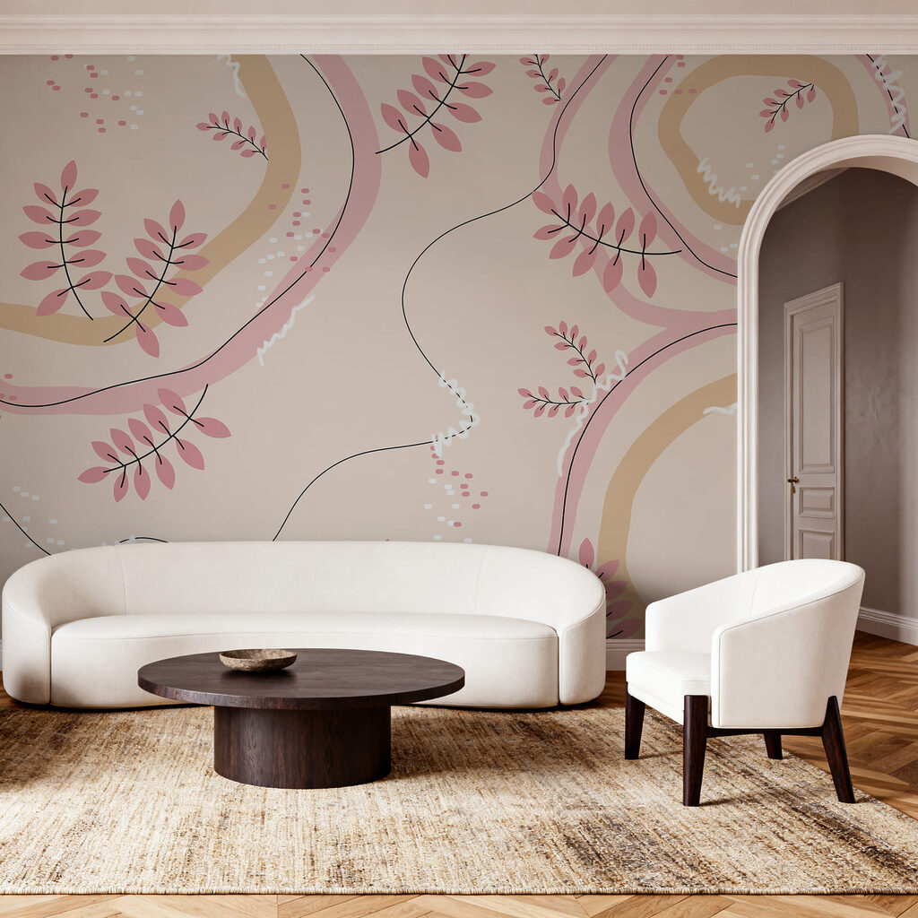 Pink and beige floral pattern