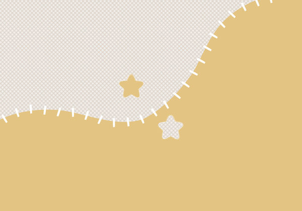 White and yellow fabric with stars