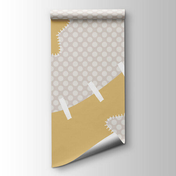 White and yellow fabric with stars