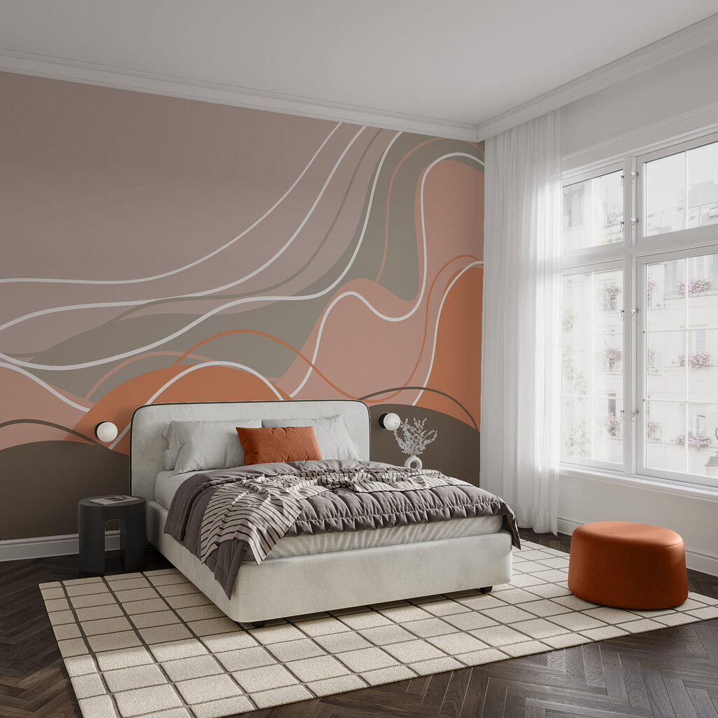 Brown and white wavy lines Brown and white wavy lines