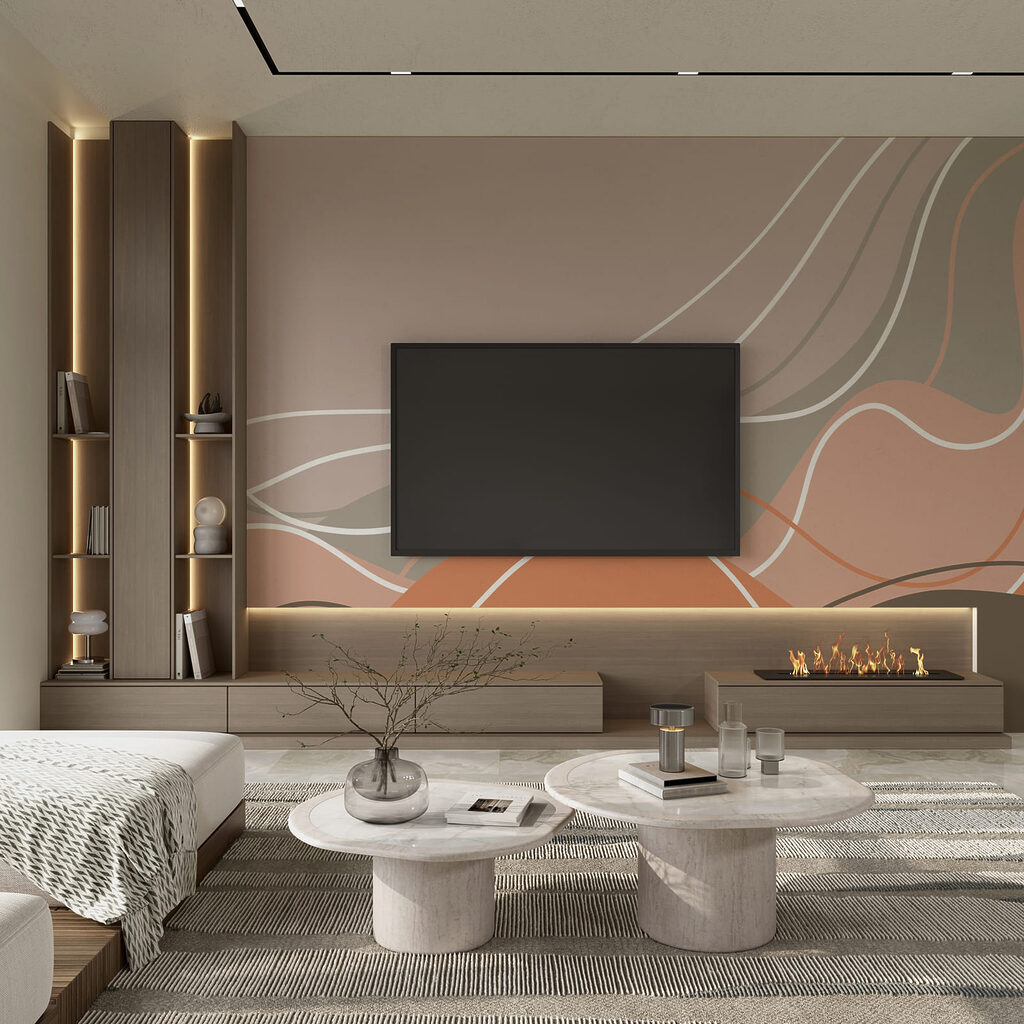 Brown and white wavy lines Brown and white wavy lines