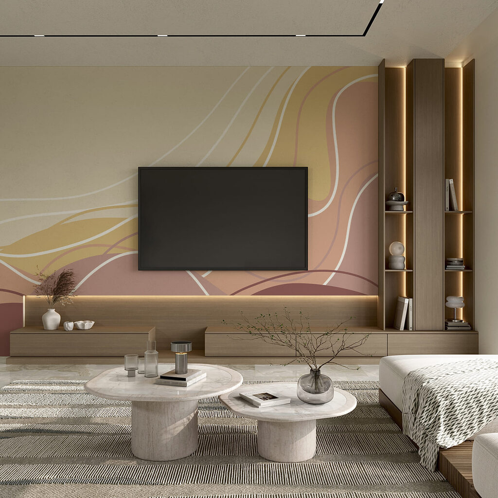 Brown and white wavy lines Brown and white wavy lines