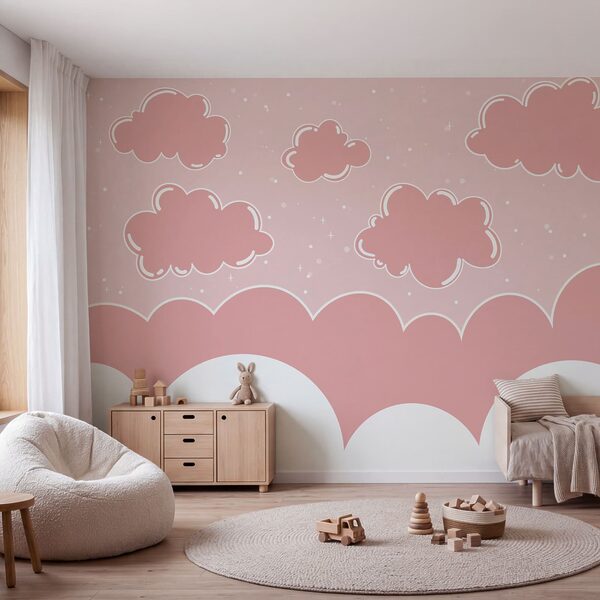 Pink clouds in the sky Wall mural Pink clouds in the sky