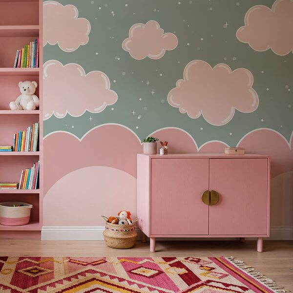 Pink clouds in the sky Wall mural Pink clouds in the sky