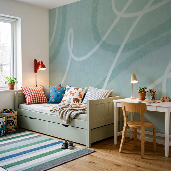 Wall mural Abstract lines in soft blue hues (SKU: t00737v2) Wall mural Wall mural Abstract lines in soft blue hues (SKU: t00737v2)