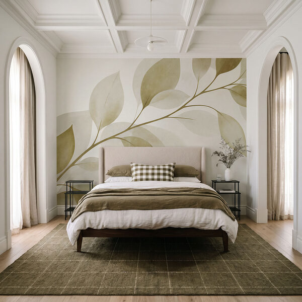 Wall mural Branch with leaves painted on it (SKU: t00739v1) Wall mural Wall mural Branch with leaves painted on it (SKU: t00739v1)