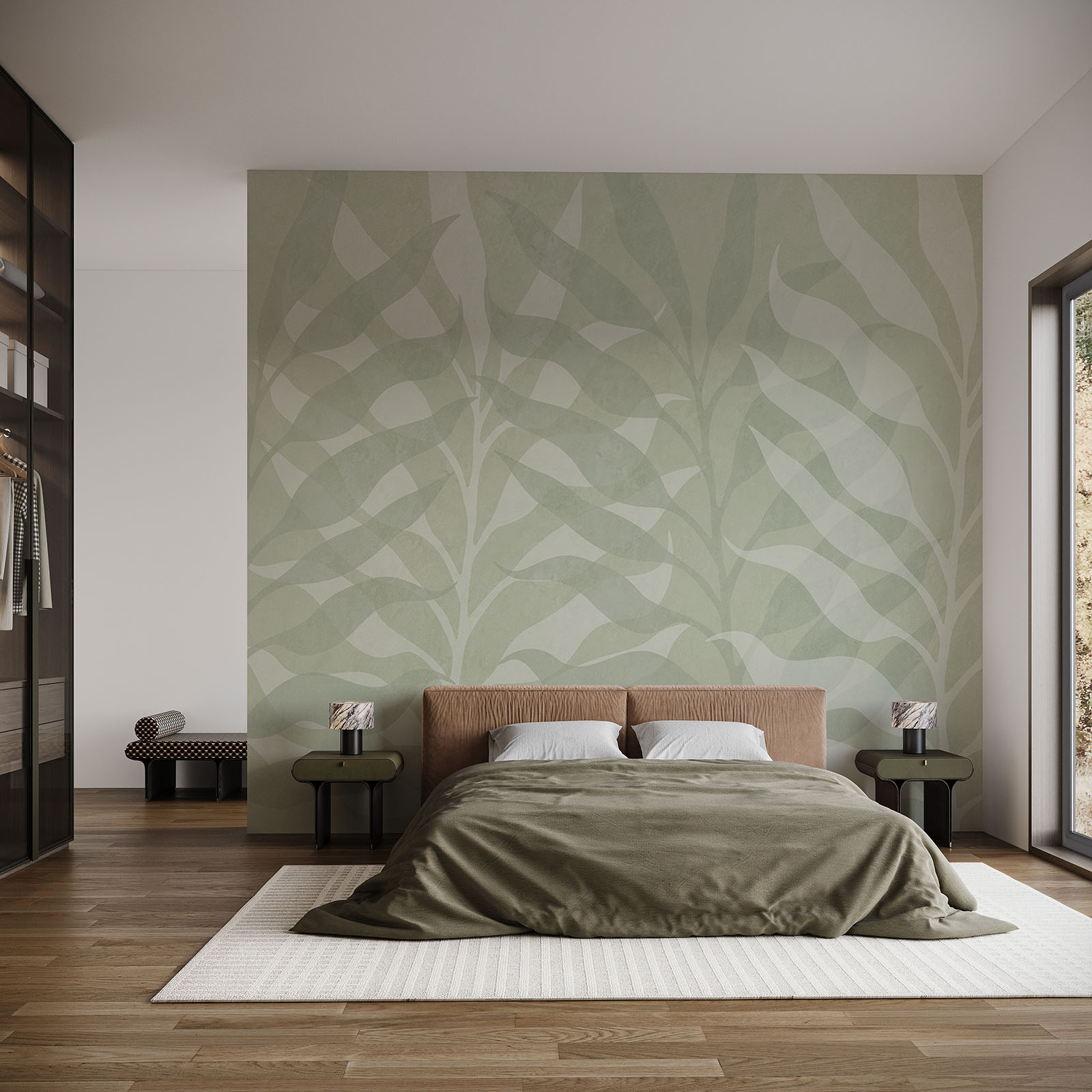 Serene botanical pattern in soft hues Serene botanical pattern in soft hues