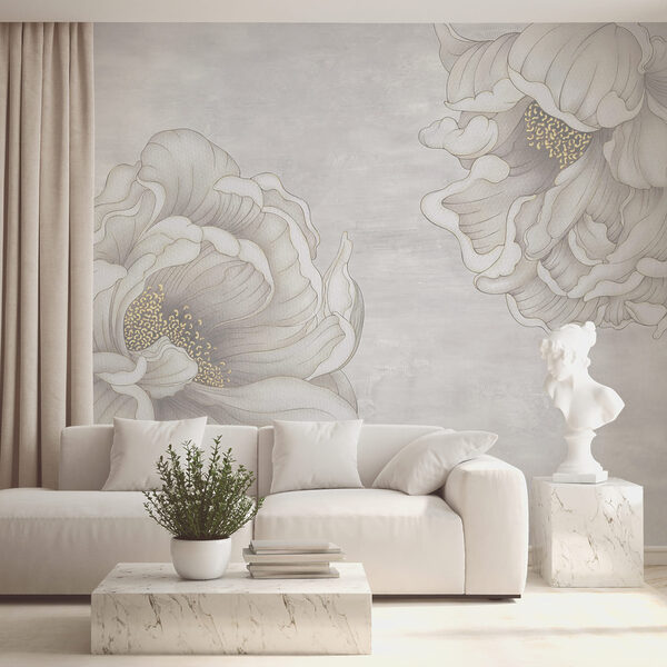 Wall mural Delicate blooms on a soft background (SKU: t00742) Wall mural Wall mural Delicate blooms on a soft background (SKU: t00742)