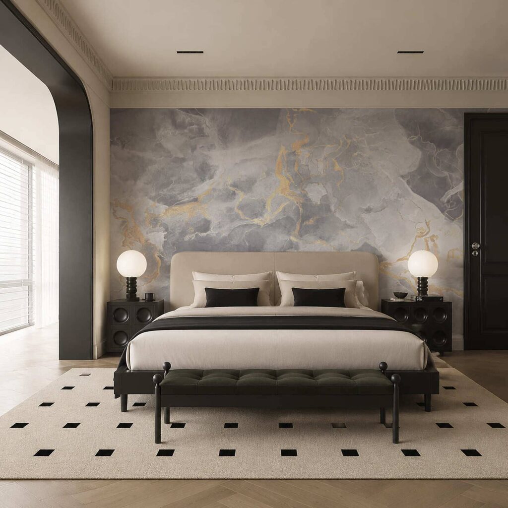 - Fluid patterns in soft gray tones - Fluid patterns in soft gray tones