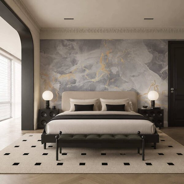 - Fluid patterns in soft gray tones - Fluid patterns in soft gray tones