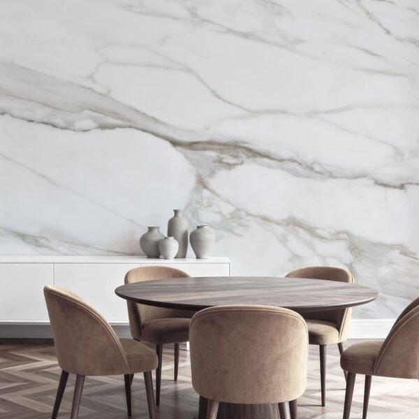 Wall mural White marble with brown veins (SKU: t00746) Wall mural Wall mural White marble with brown veins (SKU: t00746)