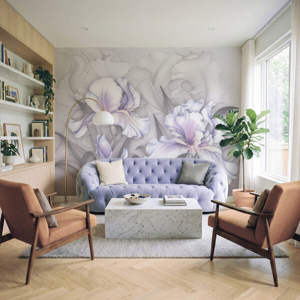 Wall mural Delicate blooms in soft hues (SKU: t00747) Wall mural Wall mural Delicate blooms in soft hues (SKU: t00747)