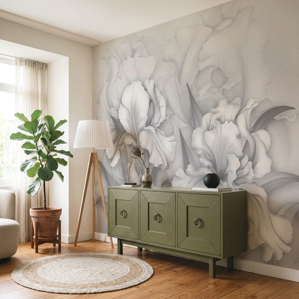 Elegant blooms in soft grayscale tones