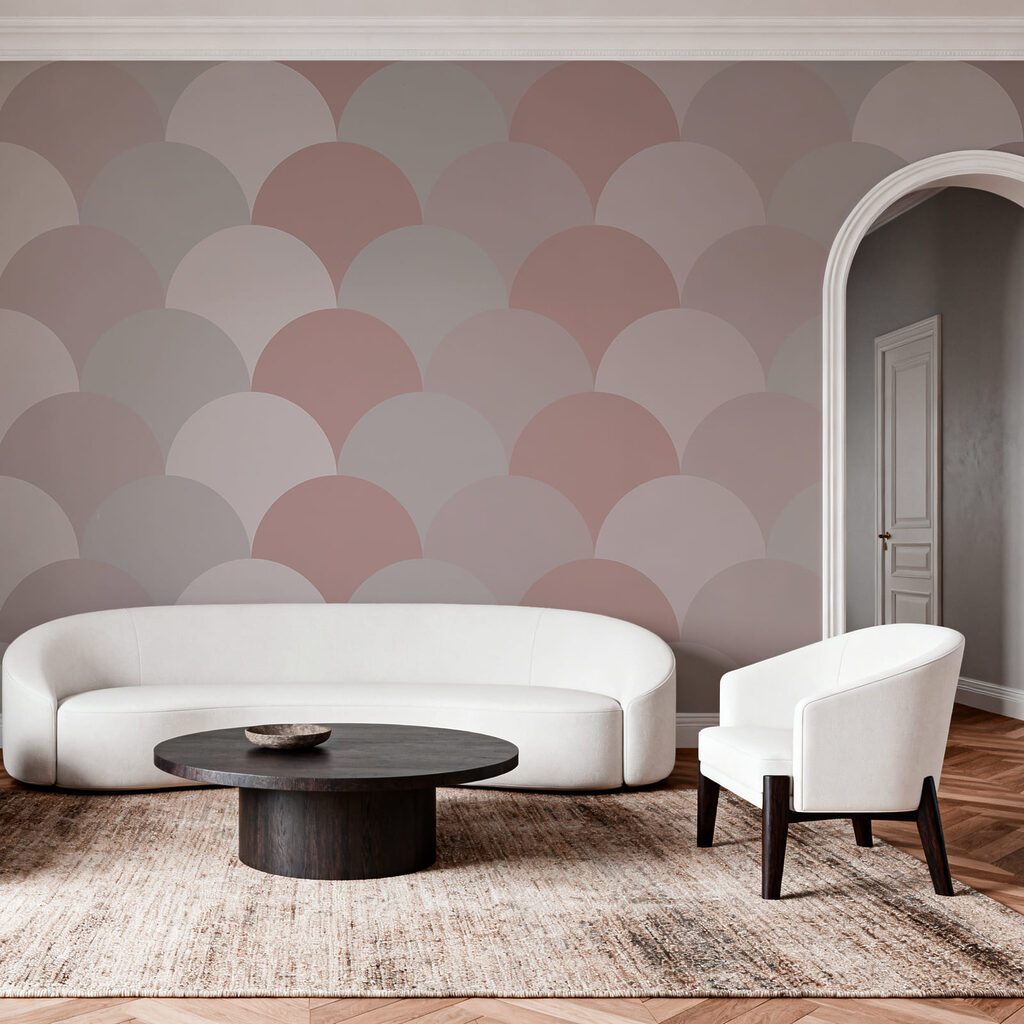 Pattern of circles in pink and grey Pattern of circles in pink and grey
