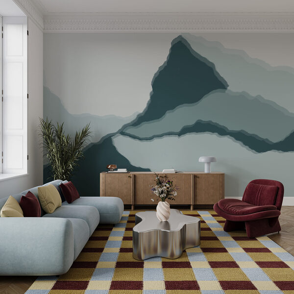 Wall mural Abstract mountain landscape in cool tones (SKU: w03791) Wall mural Wall mural Abstract mountain landscape in cool tones (SKU: w03791)