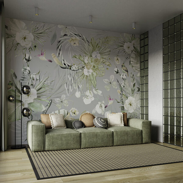Floral pattern with birds and flowers Floral pattern with birds and flowers