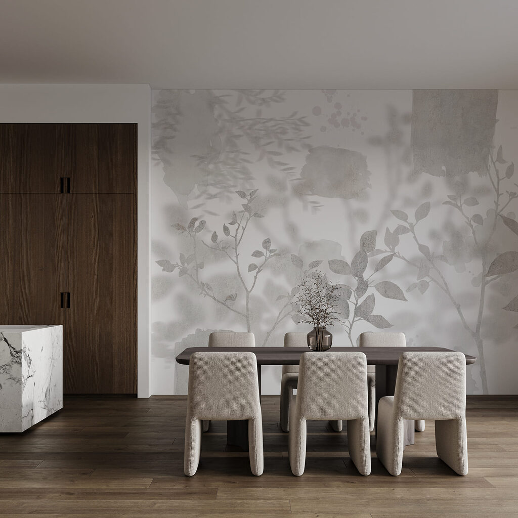 White and gray background with plants and leaves White and gray background with plants and leaves