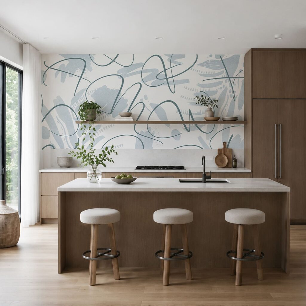 Artful swirls in soft hues