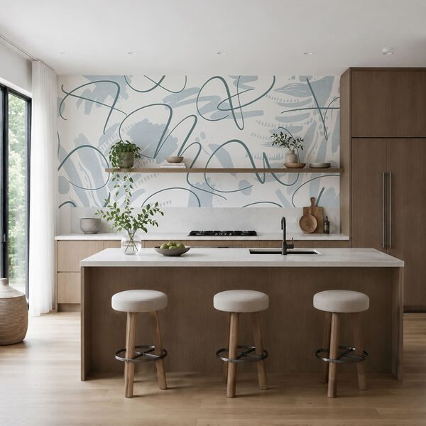 Artful swirls in soft hues