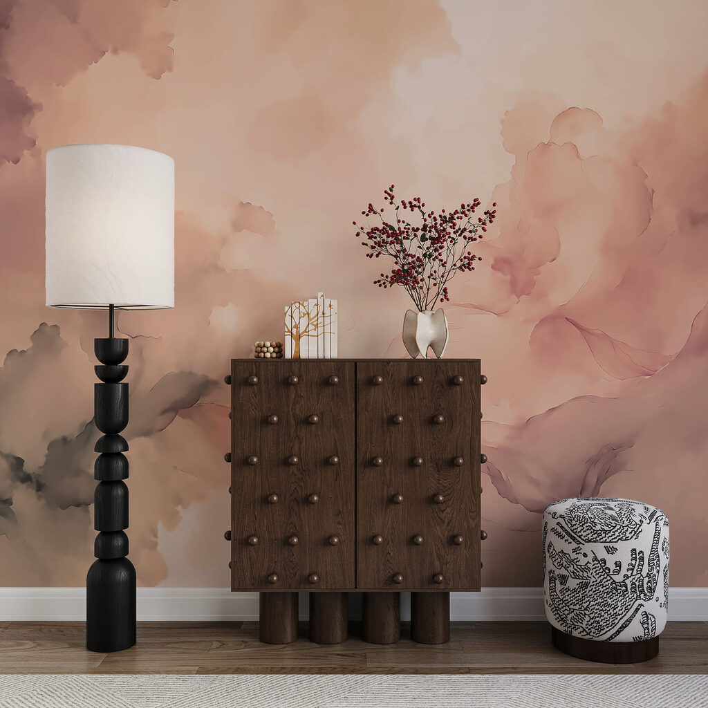 Pink and grey smoke