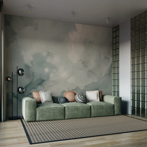 Soft, swirling clouds in muted tones
