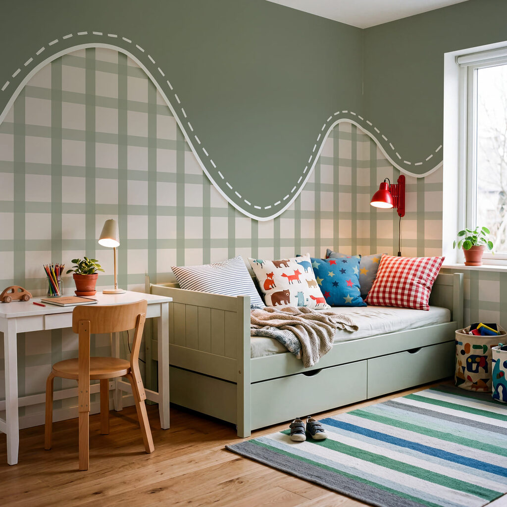 Green and white pattern