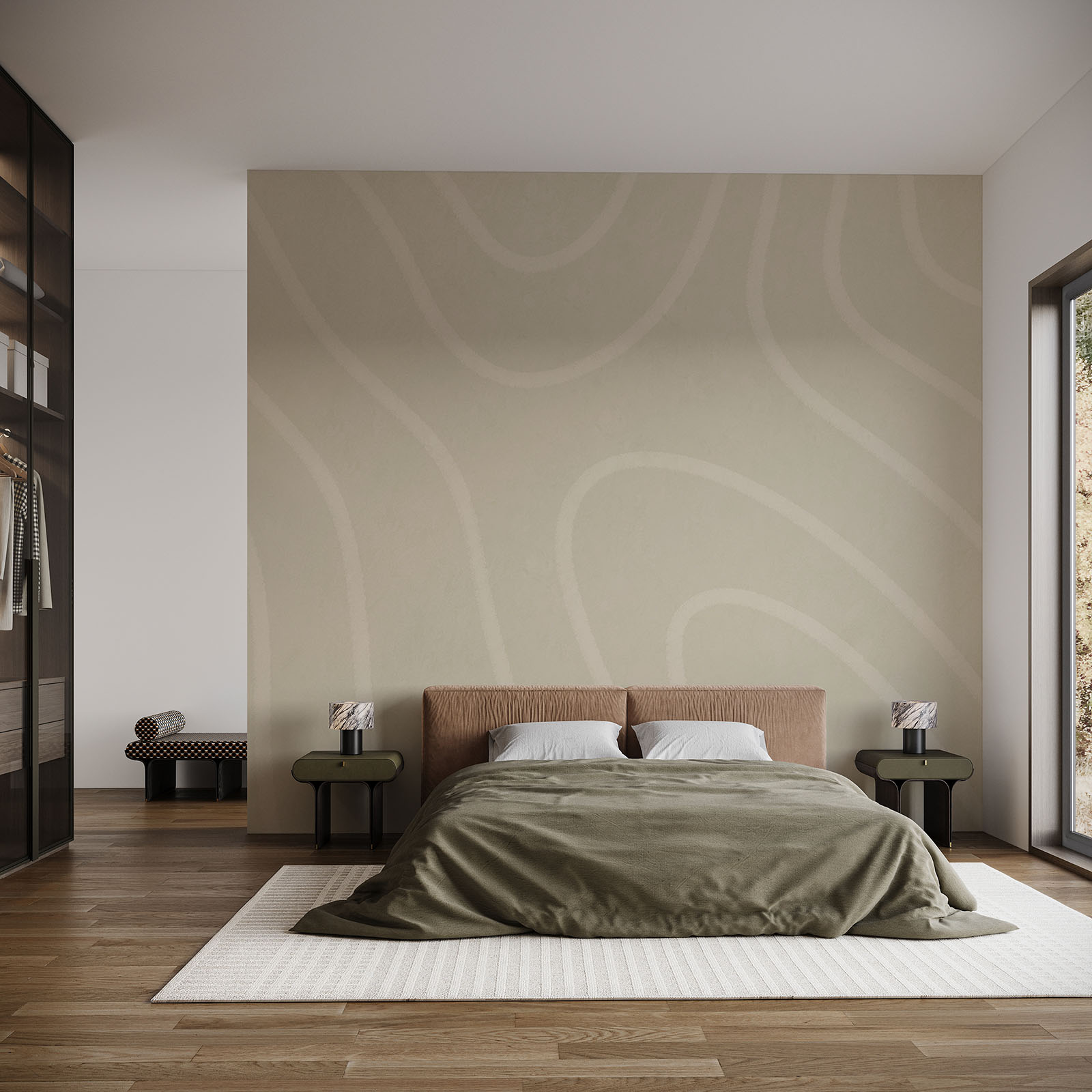 White and tan wavy pattern