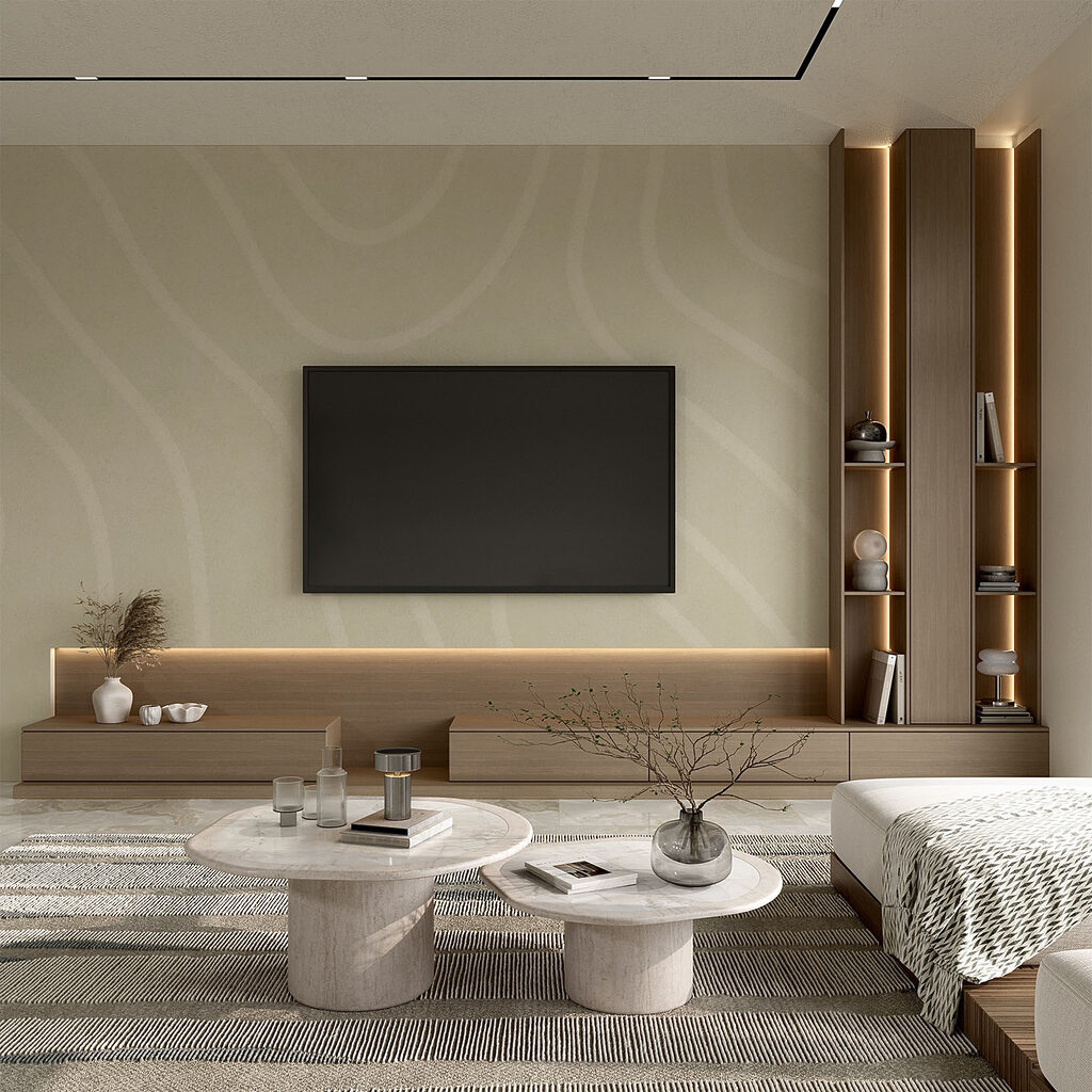 White and tan wavy pattern