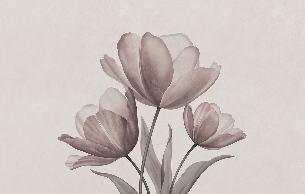 Elegant tulips in soft pastel tones