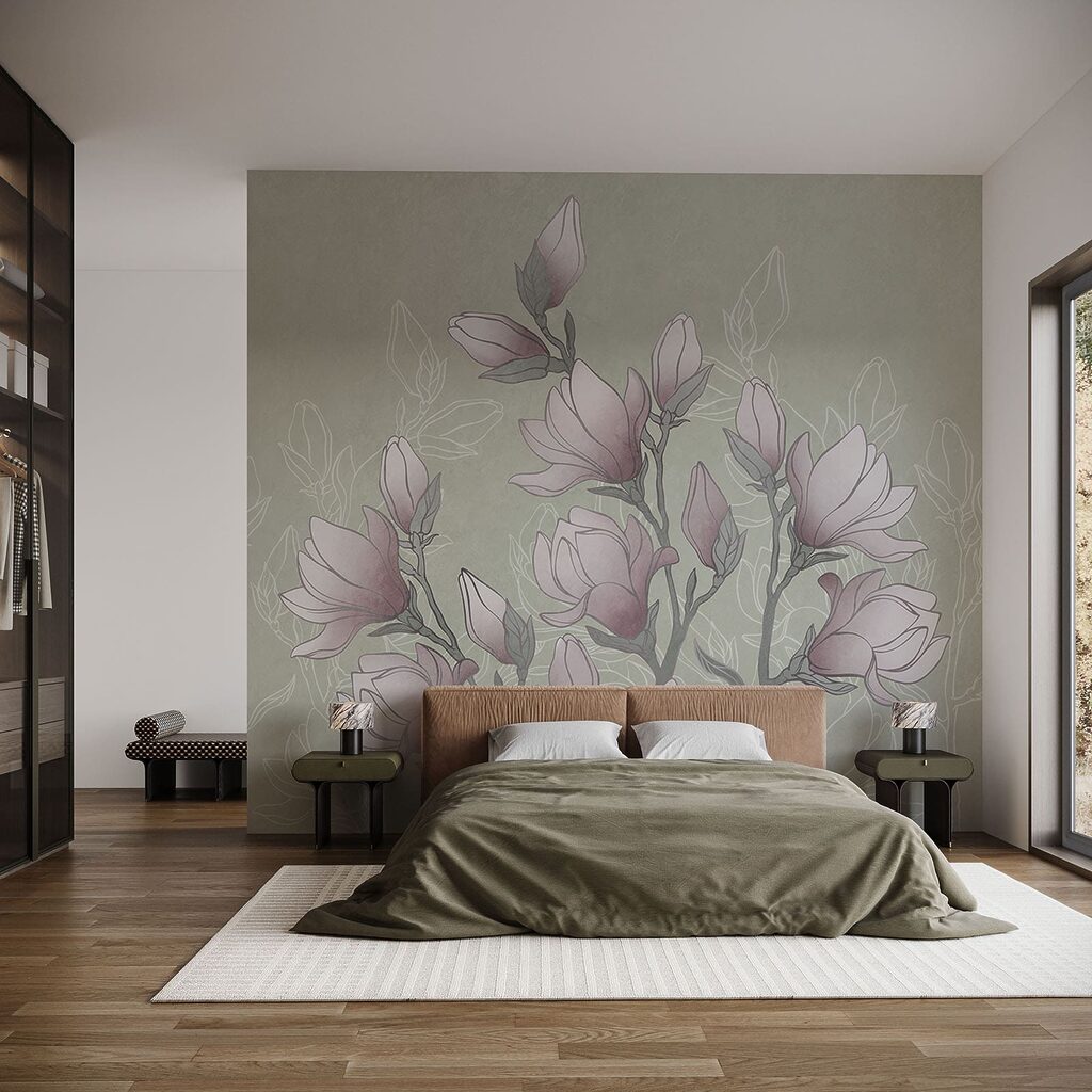 Drawing of flowers on a branch Drawing of flowers on a branch