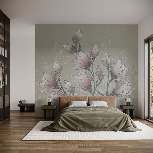 Drawing of flowers on a branch Drawing of flowers on a branch