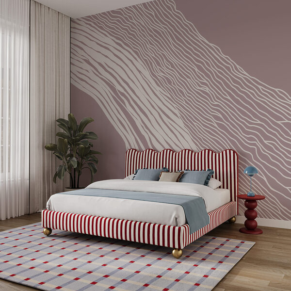 Purple and white background with lines