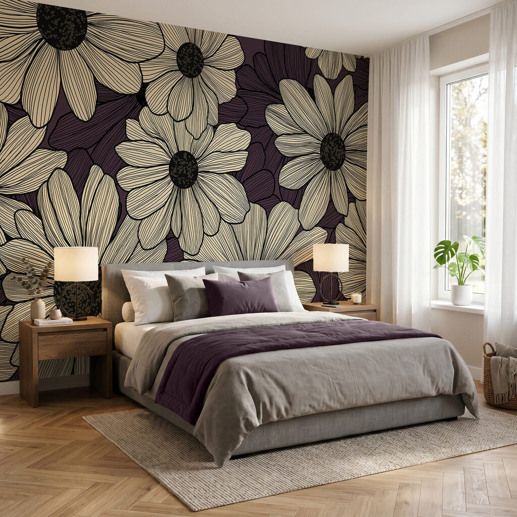 Vibrant floral design with dark tones Vibrant floral design with dark tones