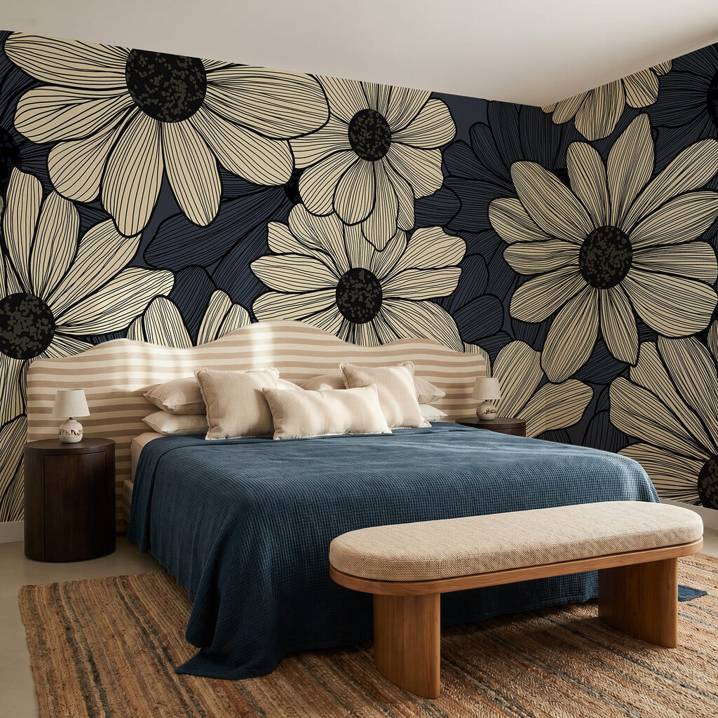 Group of flowers on a blue background Group of flowers on a blue background