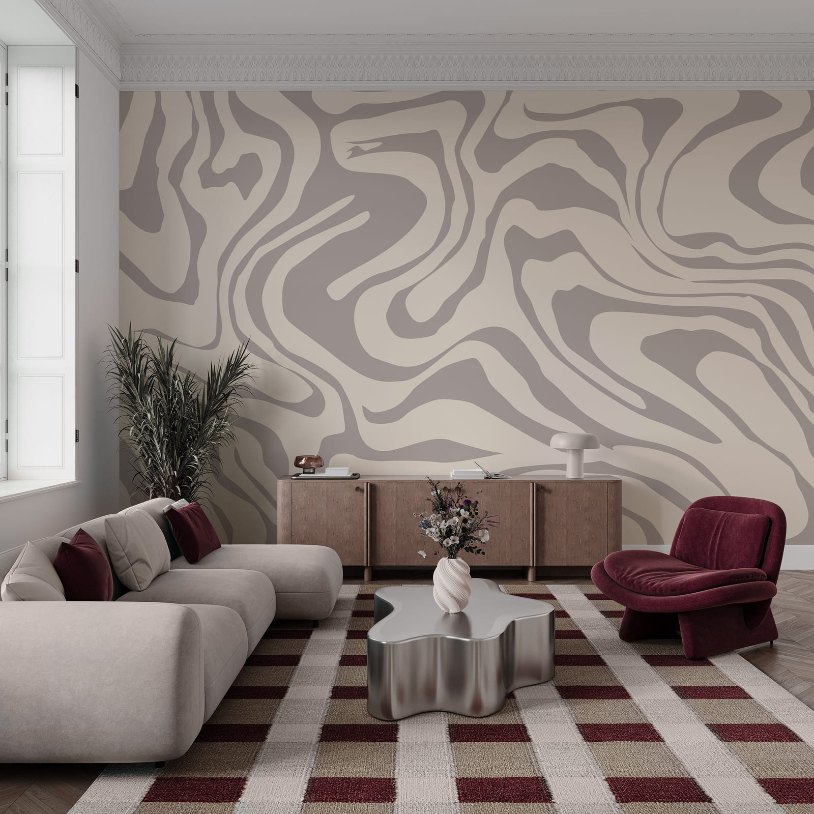 Abstract wave patterns in soft tones Abstract wave patterns in soft tones