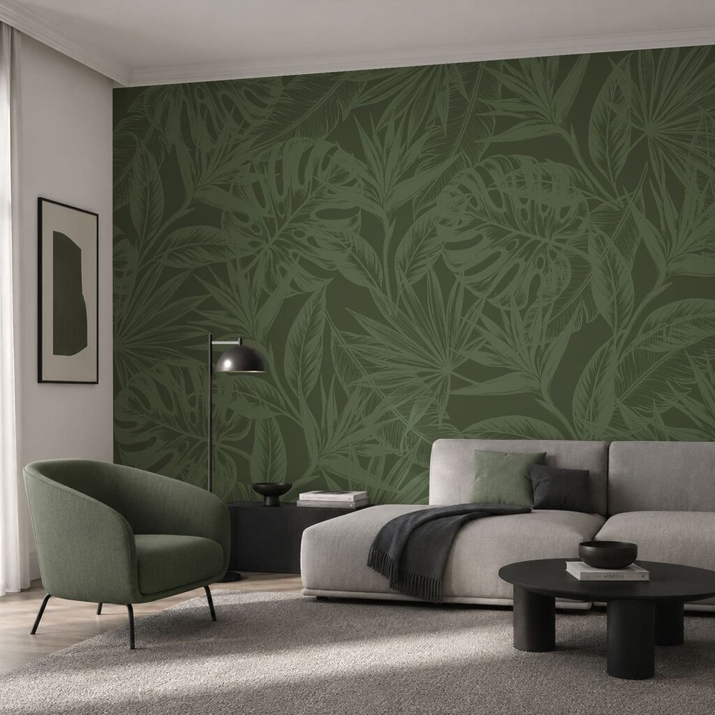 Green background with leaves Green background with leaves